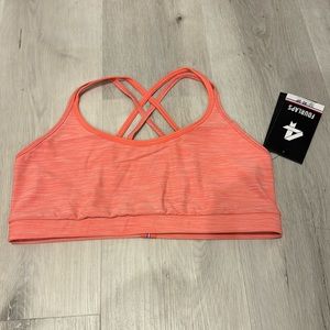 Fourlaps NWT Vitality Sports Bra Blush Space Dye with Strappy back.